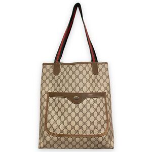 GUCCI GG Supreme Sherry Line Web Vertical Tote